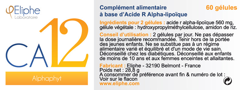 Alphaphyt Eliphe CA12 label