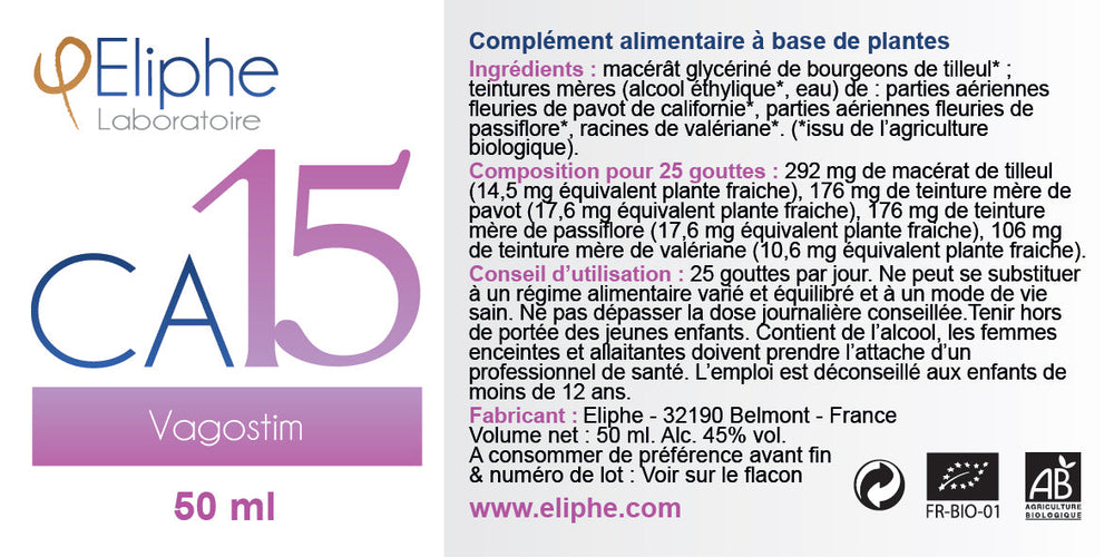 Eliphe CA15 Vagostim label