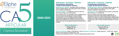 Bromelain Gamma Eliphe 5000 GDU label