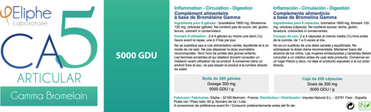 Bromelain Gamma Eliphe 5000 GDU label